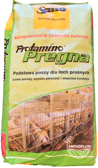 SANO Protamino Pregna 25kg – witaminy minerały i aminokwasy dla loch – materiał paszowy