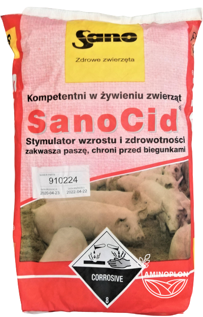 SANO SanoCid – do zakwaszania pasz dla trzody chlewnej oraz drobiu – materiał paszowy