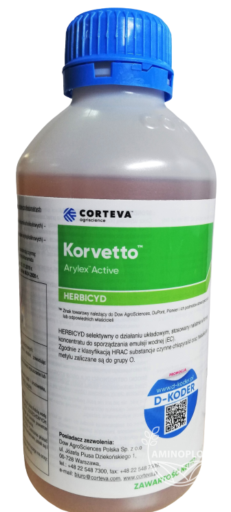 CORTEVA Korvetto Arylex Active 1L – szybka reakcja na chwasty dwuliścienne w rzepaku ozimym