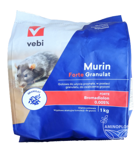 Murin Forte Granulat 1kg – trutka gryzoniobójcza, na myszy, na szczury