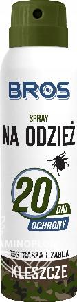BROS Spray na odzież – odstrasza i zabija kleszcze, skuteczna ochrona do 20 dni