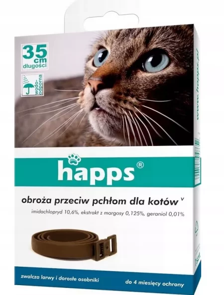 HAPPS Obroża przeciw pchłom dla kotów